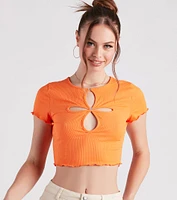 Flirt Factor Cutout Crop Tee