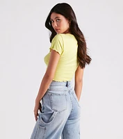 Flirt Factor Cutout Crop Tee
