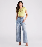 Flirt Factor Cutout Crop Tee
