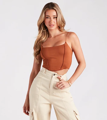 Uncovered Basic Exposed Seam Tank Top