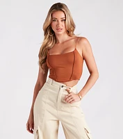 Uncovered Basic Exposed Seam Tank Top
