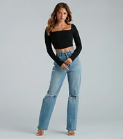 Keep It Tight Rib Knit Corset Crop Top