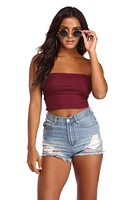 Basic Ribbed Cropped Tube Top