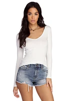 Basic Knit Long Sleeve Top