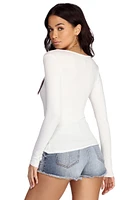 Basic Knit Long Sleeve Top