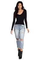 Basic Knit Long Sleeve Top