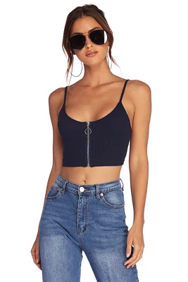 Zip With It Crop Top