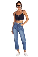 Zip With It Crop Top