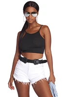 Basic High Neck Crop Top