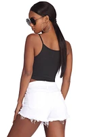 Basic High Neck Crop Top
