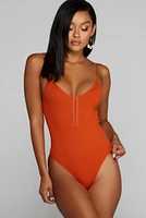 Off The Hook Ribbed Bodysuit
