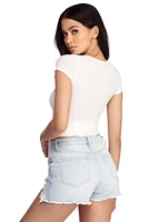 Wrapped Henley Crop Top