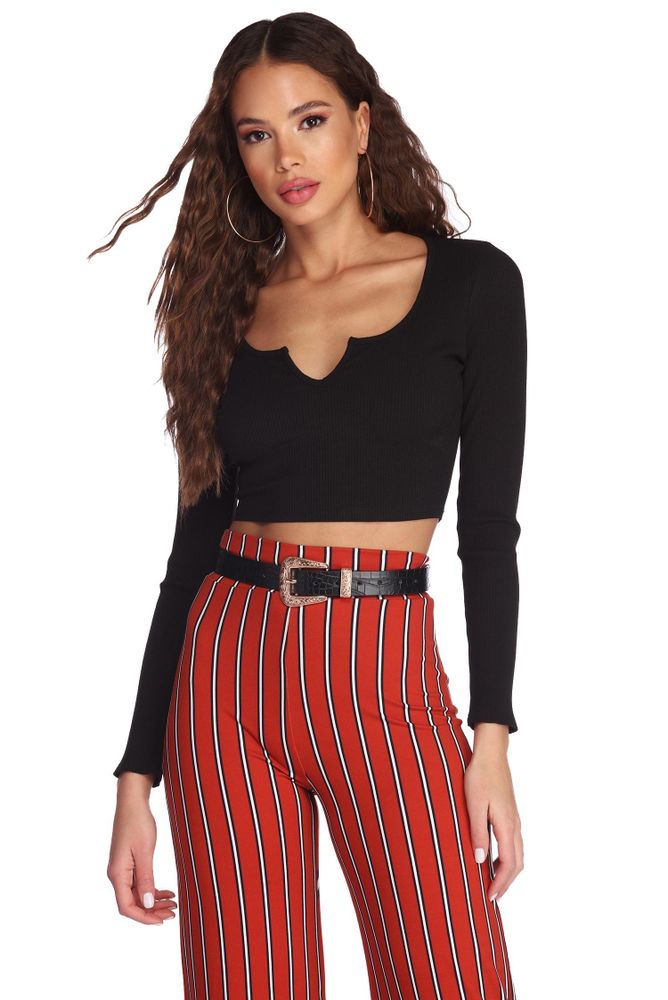 Windsor Hook and Eye Corset Crop Top in Black