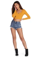 Down A Notch Crop Top