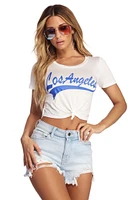 Los Angeles Cropped Knot Tee