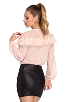Charmed Chiffon Ruffled Bodysuit