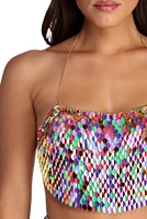 Rainbow Magic Paillette Sequin Chain Top