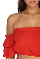 Bring The Heat Tiered Crop Top