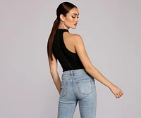 Sidebar Mock Neck Bodysuit