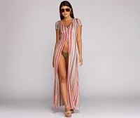 Beautiful And Bright Striped Duster