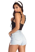 Darling Ruffle Crochet Bodysuit