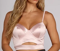 Lock & Keyhole Satin Bustier