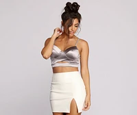 Lock & Keyhole Satin Bustier