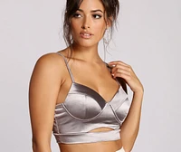 Lock & Keyhole Satin Bustier