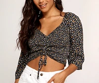 Little Blooms Smocked Cropped Blouse
