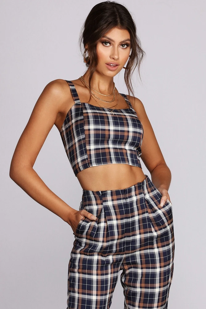 Plaid It Up Crop Top