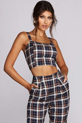 Plaid It Up Crop Top