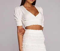 Shoot The Breeze Smocked Top