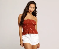 Ditsy Botanical Tube Top