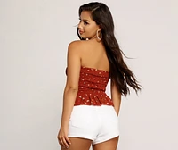 Ditsy Botanical Tube Top