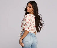 Wrapped Florals Crop Top