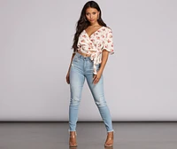 Wrapped Florals Crop Top