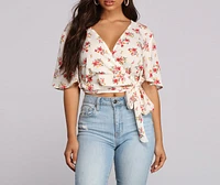 Wrapped Florals Crop Top