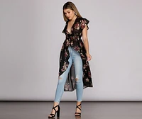 On The Lanai Floral Duster
