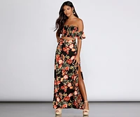 Hot Tropics Smocked Crop Top