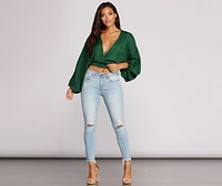 Perfect Plunge Dolman Sleeve Top