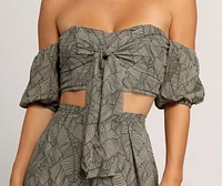 Leafy Greens Printed Crop Top