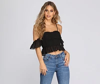 Perfect Peplum Ruched Crop Top