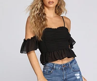 Perfect Peplum Ruched Crop Top