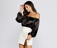 Stunning Sophistication Satin Crop Top