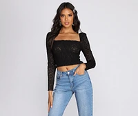 Pretty And Smocked Lace Top