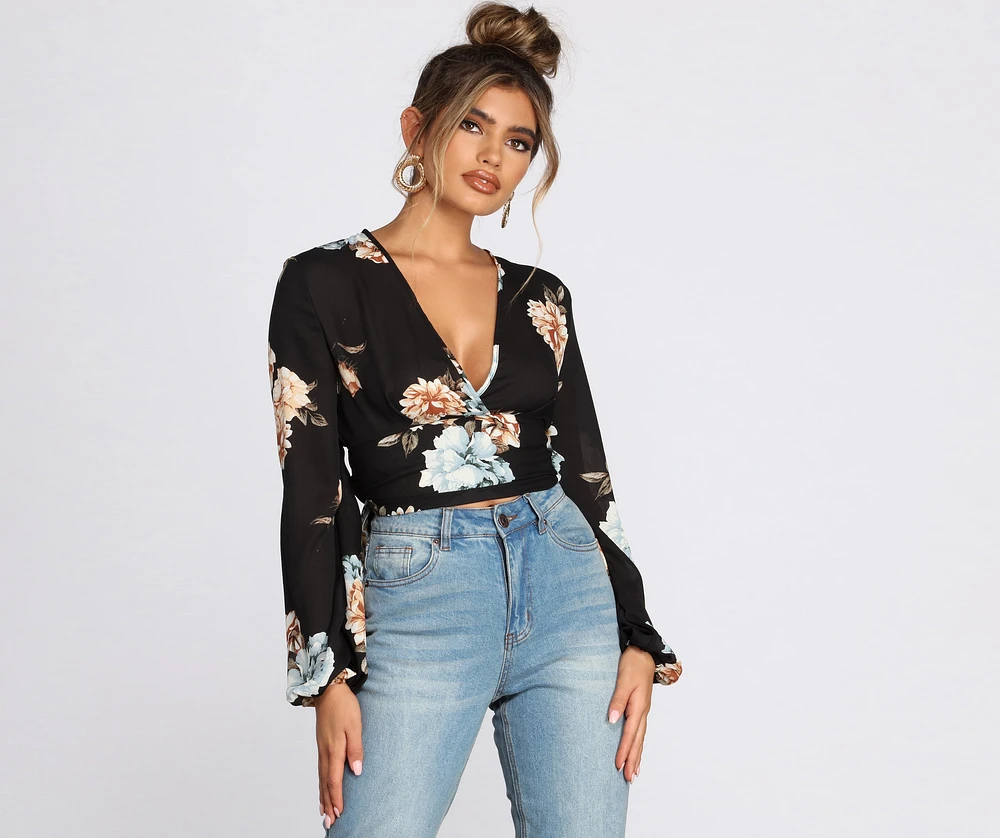 Wrapped Gorgeous Floral Blouse