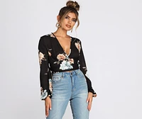 Wrapped Gorgeous Floral Blouse