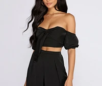 Bow Baby Cropped Blouse