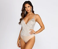 Sequin Beauty Surplice Bodysuit