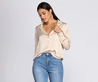 Satin Button Up Tunic